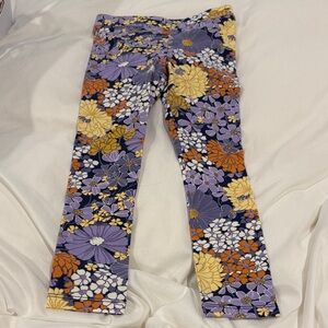 Crewcuts Floral Kids Leggings in Purple and Yellow